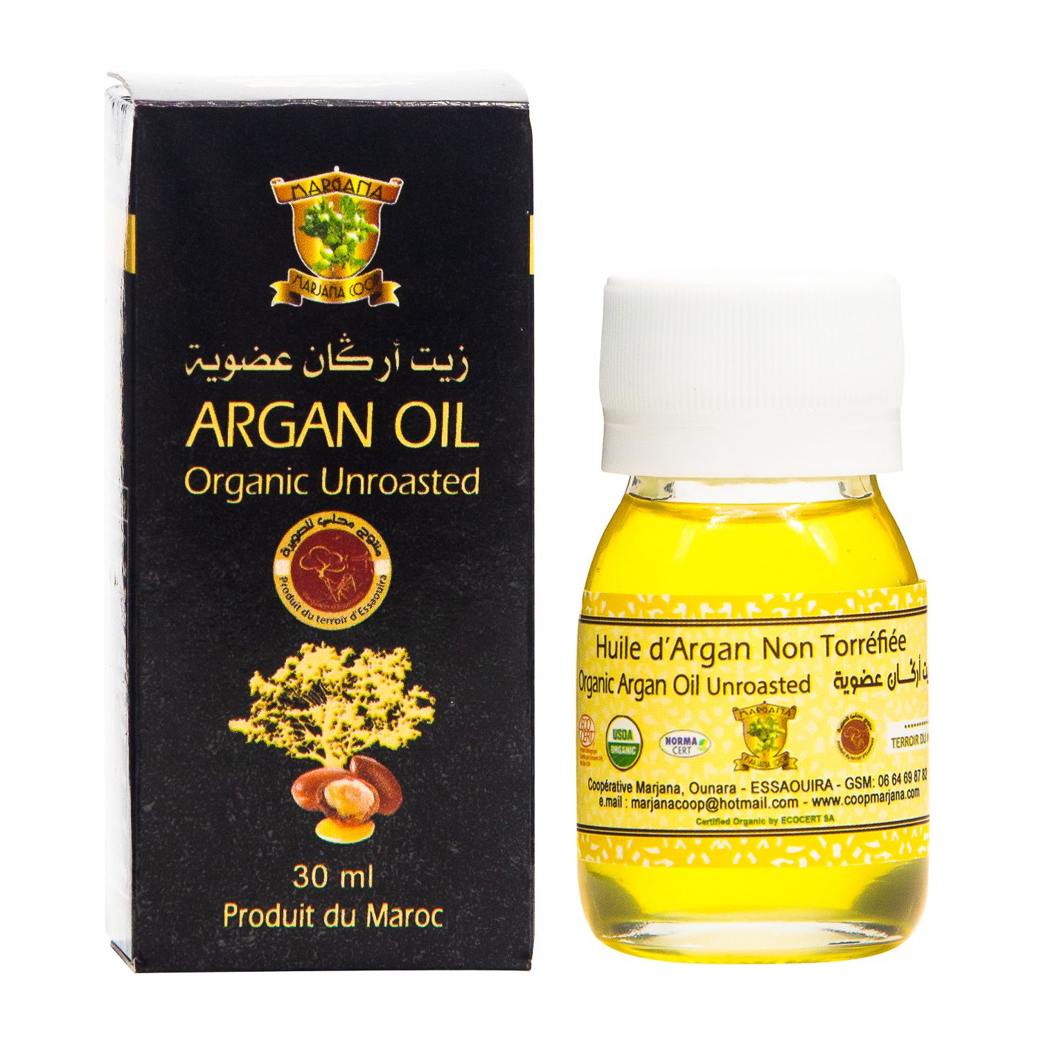 Huile d'argane cosmétique Flacon 30ml